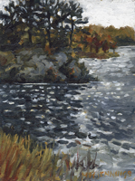 oil painting of Merrimac River, November