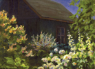 painting of a white garden
